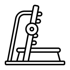 Smith Machine barbell rows concept vector outline icon design, Healthy lifestyle symbol, Calisthenics sign, Circuit training equipment stock illustration