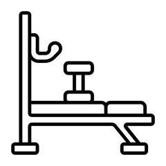Height Adjustable Bench Press Machine concept vector outline icon design, Healthy lifestyle symbol, Calisthenics sign, Circuit training equipment stock illustration