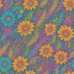 Fototapeta na wymiar Seamless abstract floral and plant pattern