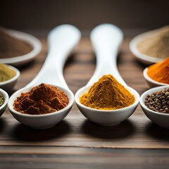 Spices and seasonings on a neutral background generated by AI