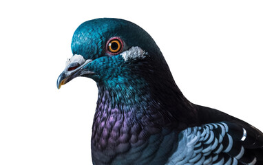 Close-up of a dove on a transparent background. PNG. Generative AI.
