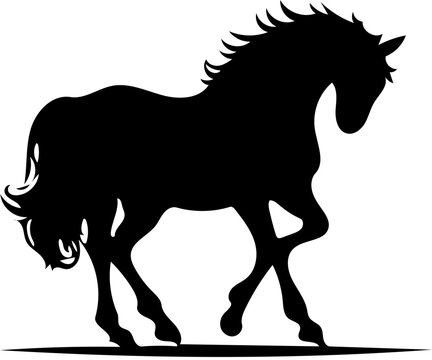 Horse logo design in black, vector illustration of a stallion 