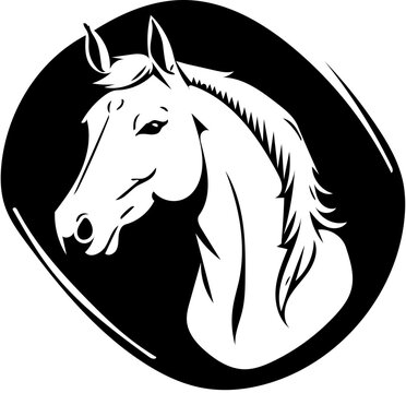 Horse logo design in black, vector illustration of a stallion 