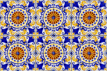 Tiles pattern on wall in Petropolis, Rio de Janeiro, Brazil