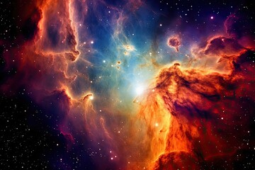 Obraz na płótnie Canvas 星のバレエ: 星光と星雲の芸術を超高解像度で捉えた宇宙のタペストリー Generative AI 4