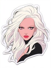 portrait of a woman with white hair. Created using generative AI