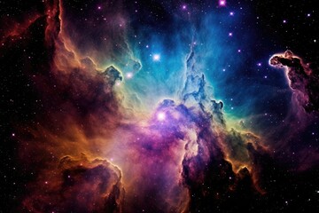 Obraz na płótnie Canvas Balletto Celestiale: Un Tappeto Cosmico di Luce Stellare e Arte Nebulosa Catturato in Ultra-Alta Risoluzione da Generative AI 4