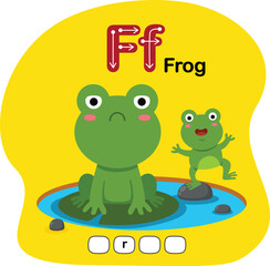 Illustration Isolated Animal Alphabet Letter F-Frog