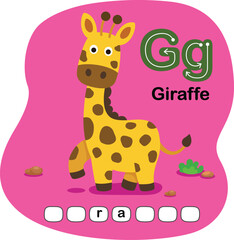 Illustration Isolated Animal Alphabet Letter G-Giraffe
