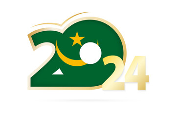 Year 2024 with Mauritania Flag pattern.