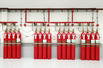 Gas Fire Suppression system of indoor switchgear for an electrical substation.