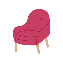 Chair in scandinavian style. Flat cartoon design. Vector illustration. Isolated on white background.