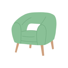 Chair in scandinavian style. Flat cartoon design. Vector illustration. Isolated on white background.