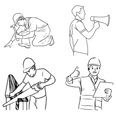 man and person with tools