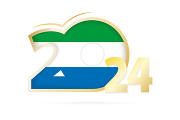 Year 2024 with Sierra Leone Flag pattern.