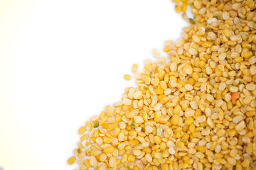 The pile of Gram pulses, Split Chickpeas, and Lentil Pulses.