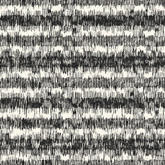 Monochrome Ikat Textured Distressed Striped Pattern