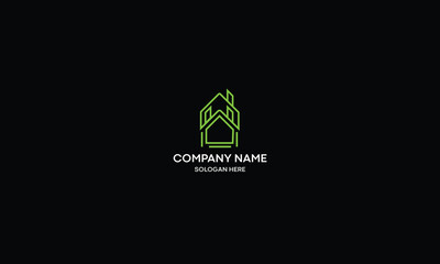 Abstract green building logo design . Real estate company logo , Brand logo design . 