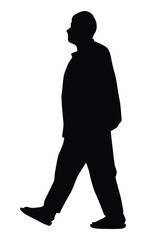 Man silhouette vector on white background ,people in black and white, illustration for creative content.