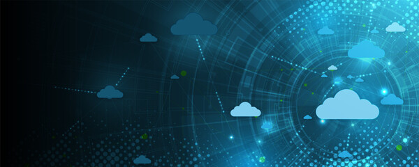 Abstract background image, cloud connection communication concept with advanced technology.