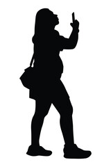 Woman silhouette vector on white background ,people in black and white, illustration for creative content.