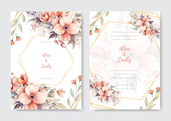 Hand drawn background and frame floral design