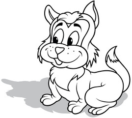 Drawing of a Kitten Sitting on the Ground