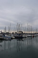 Fototapeta na wymiar boats in marina in Perros Guirec, France 