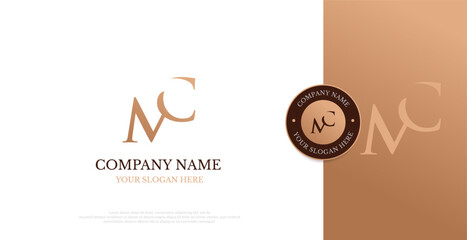 Initial MC Logo Design Vector 