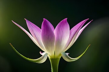 Fototapeta premium A close up of a flower with dark and isolated background - Generative AI Technology