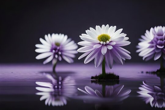 A close up of a flower with dark and isolated background