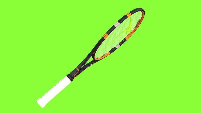 Tennis racket animation 3D disolve broadcast - loop animation UHD - Paris 2024 JO