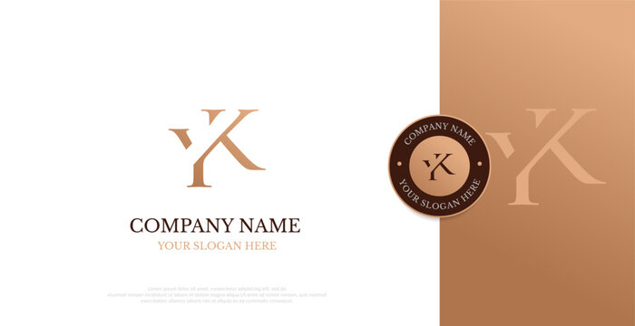 Initial YK Logo Design Vector 