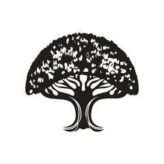 Root Leaf Family Tree of Life Oak Banyan Maple Stamp Seal Emblem Label logo