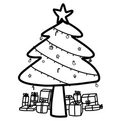 Christmas tree and gifts