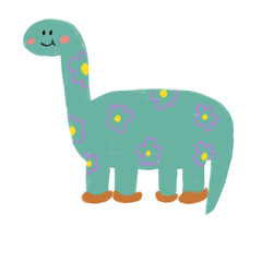 Naklejka premium Dinosaur cartoon cute pastel 