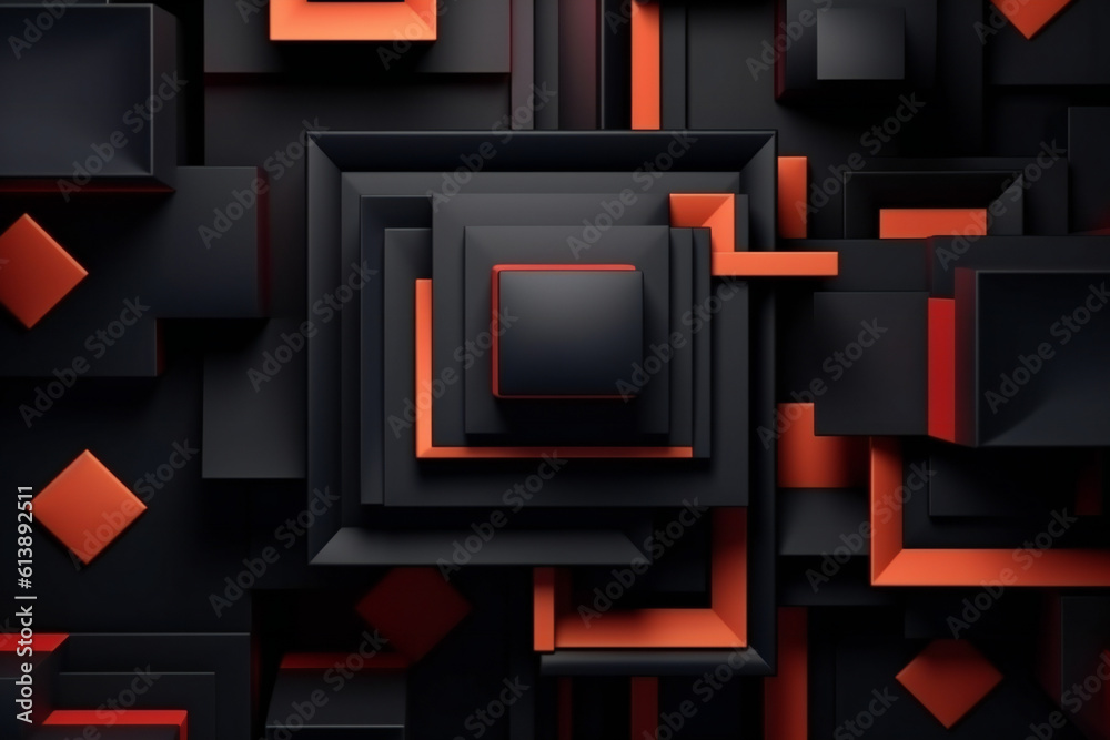 Wall mural bold red pattern with unique font shape and text layout.