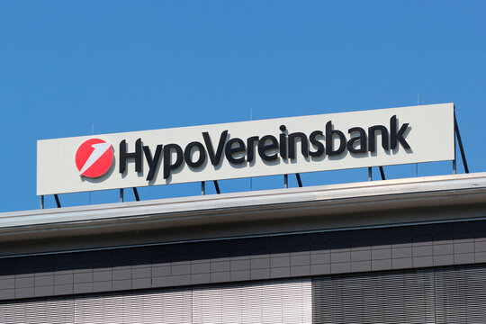 Chemnitz, Germany - June 11, 2023: Logo of HypoVereinsbank, the fifth-largest of the German financial institutions