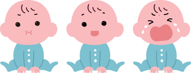 赤ちゃんの表情イラストセット
