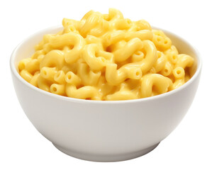 Classic stovetop macaroni and cheese isolated. Generative AI.