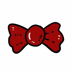 cartoon doodle bow and ribbon