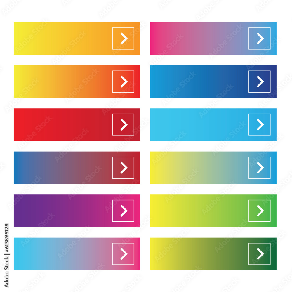 Poster rectangle web button colorful set