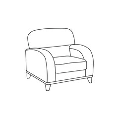 sofa relaxation line simple design, Living room furniture. element graphic illustration design template