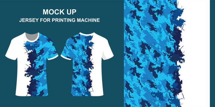 The blue army pattern sports jersey design for sublime printing machines