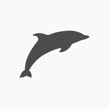 Dolphin icon vector. Aquatic mammal symbol sign