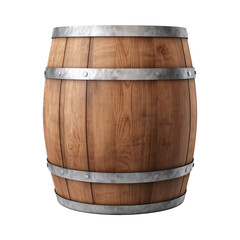 Fototapeta premium Wooden barrel isolated on a white background