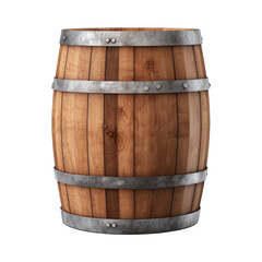 Fototapeta premium Wooden barrel isolated on a white background
