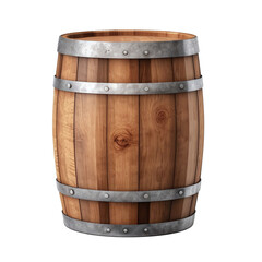 Fototapeta premium Wooden barrel isolated on a white background