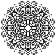 Simple creative mandala design for coloring. Vector floral mandala design.