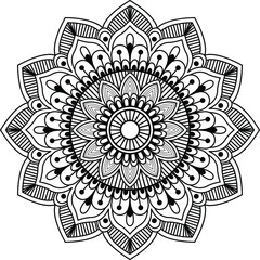 Simple creative mandala design for coloring. Vector floral mandala design.